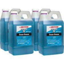 Betco BestScent Ocean Breeze Deodorizer - Concentrate Liquid - 67.6 fl oz (2.1 quart) - Ocean Breeze Scent - 4 / Carton - Turquoise