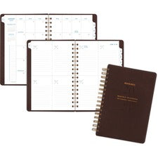 Signature Collection Distressed Brown Weekly Monthly Planner, 8.5 X 5.5, Brown Cover, 13-month (jan To Jan): 2023 To 2024