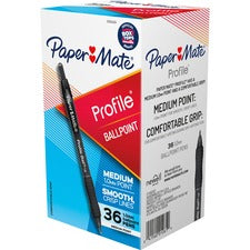 Profile Ballpoint Pen, Retractable, Medium 1 Mm, Black Ink, Translucent Black Barrel, 36/pack