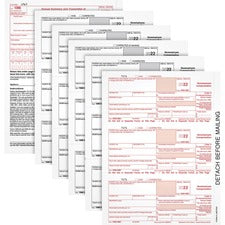 Five-part 1099-nec Tax Forms, Fiscal Year: 2022, Five-part Carbonless, 8.5 X 3.5, 3 Forms/sheet, 50 Forms Total