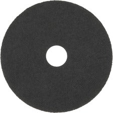 3M Black Stripper Pad 7200 - 5/Carton - Round x 10" Diameter - Stripping, Floor - Concrete, Vinyl Composition Tile (VCT) Floor - 175 rpm to 600 rpm Speed Supported - Textured, Abrasive, Washable, Reusable - Nylon, Polyester Fiber - Black