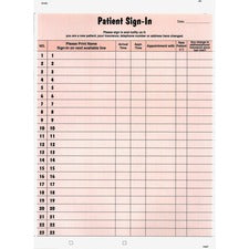 Patient Sign-in Label Forms, Two-part Carbon, 8.5 X 11.63, Salmon Sheets, 125 Forms Total