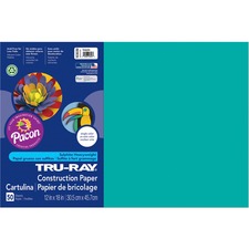 Tru-ray Construction Paper, 76 Lb Text Weight, 12 X 18, Turquoise, 50/pack