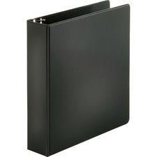 Business Source Basic Round-ring Binder - 2" Binder Capacity - Letter - 8 1/2" x 11" Sheet Size - 3 x Round Ring Fastener(s) - Inside Front & Back Pocket(s) - Vinyl - Black - 1 lb - Recycled - Exposed Rivet, Non Locking Mechanism, Open and Closed Triggers