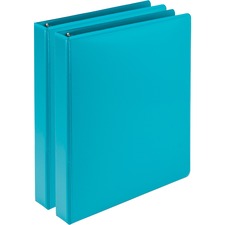 Earth’s Choice Plant-based Durable Fashion View Binder, 3 Rings, 1" Capacity, 11 X 8.5, Turquoise, 2/pack