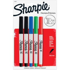 Ultra Fine Tip Permanent Marker, Extra-fine Needle Tip, Assorted Colors, 5/set