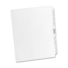 Preprinted Legal Exhibit Side Tab Index Dividers, Avery Style, 26-tab, 51 To 75, 11 X 8.5, White, 1 Set