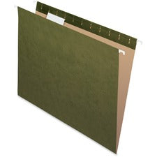 Reinforced Hanging File Folders With Printable Tab Inserts, Letter Size, 1/5-cut Tabs, Standard Green, 25/box
