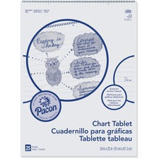 Chart Tablets, Presentation Format (1" Rule), 24 X 32, White, 25 Sheets