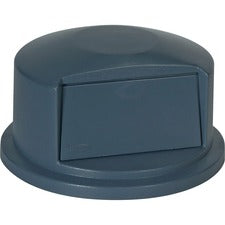 Brute Dome Top Swing Door Lid For 32 Gal Waste Containers, 22.75" Diameter X 12.25h, Gray
