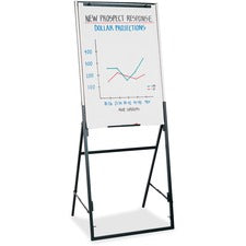 Futura Dry Erase Presentation Easel, 26 X 35, White Surface, Black Steel Frame