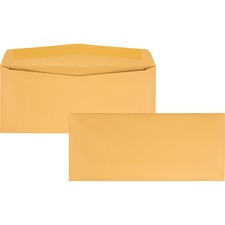 Kraft Envelope, #11, Commercial Flap, Gummed Closure, 4.5 X 10.38, Brown Kraft, 500/box