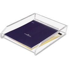 Clear Acrylic Letter Tray, 1 Section, Letter Size Files, 10.5" X 13.75" X 2.5", Clear