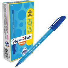 Inkjoy 100 Ballpoint Pen, Stick, Medium 1 Mm, Blue Ink, Blue Barrel, Dozen