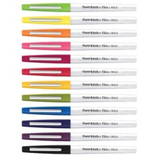 Flair Felt Tip Porous Point Pen, Stick, Bold 1.2 Mm, Assorted Ink Colors, White Pearl Barrel, 12/pack