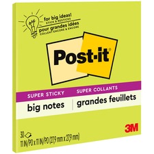 Big Notes, Unruled, 11 X 11, Green, 30 Sheets