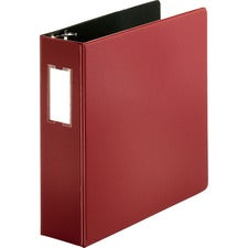 Business Source Slanted D-ring Binders - 3" Binder Capacity - 3 x D-Ring Fastener(s) - 2 Internal Pocket(s) - Chipboard, Polypropylene - Burgundy - PVC-free, Non-stick, Spine Label, Gap-free Ring, Non-glare, Heavy Duty, Open and Closed Triggers - 1 Each