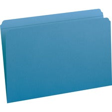 Reinforced Top Tab Colored File Folders, Straight Tabs, Legal Size, 0.75" Expansion, Blue, 100/box