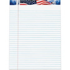 American Pride Writing Pad, Wide/legal Rule, Red/white/blue Headband, 50 White 8.5 X 11.75 Sheets, 12/pack