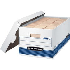 Stor/file Medium-duty Storage Boxes, Letter Files, 12.88" X 25.38" X 10.25", White/blue, 4/carton