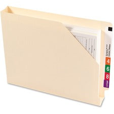 End Tab Jackets With Reinforced Tabs, Straight Tab, Letter Size, 14-pt Manila, 50/box