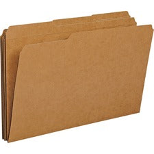 Heavyweight Kraft File Folder, 1/3-cut Tabs: Assorted, Legal Size, 0.75" Expansion, 11-pt Kraft, Brown, 100/box