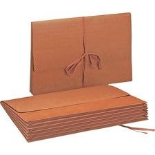 Redrope Expanding Wallets, 5.25" Expansion, 1 Section, Cloth Tie Closure, Legal Size (10" X 15"), Redrope