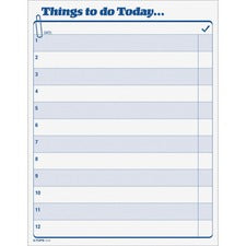 "things To Do Today" Daily Agenda Pad, One-part (no Copies), 8.5 X 11, 100 Forms Total