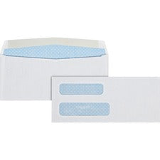 Double Window Security-tinted Check Envelope, #8 5/8, Commercial Flap, Gummed Closure, 3.63 X 8.63, White, 500/box