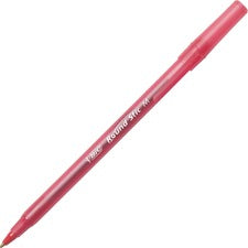 Round Stic Xtra Life Ballpoint Pen, Stick, Medium 1 Mm, Red Ink, Translucent Red Barrel, Dozen