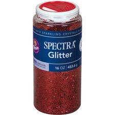 Spectra Glitter, 0.04 Hexagon Crystals, Red, 16 Oz Shaker-top Jar