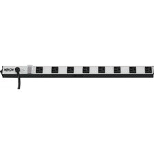 Vertical Power Strip, 8 Outlets, 15 Ft Cord, Silver