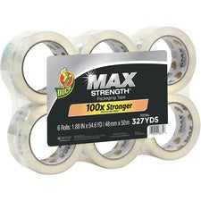Max Packaging Tape, 3" Core, 1.88" X 54.6 Yds, Crystal Clear, 6/pack