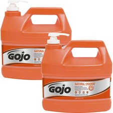 Gojo&reg; NATURAL* ORANGE Pumice Hand Cleaner - Orange Citrus Scent - 1 gal (3.8 L) - Pump Bottle Dispenser - Soil Remover, Dirt Remover, Grease Remover, Oil Remover - Hand - Fast Acting, Heavy Duty - 2 / Carton