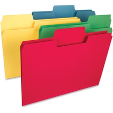 Supertab Colored File Folders, 1/3-cut Tabs: Assorted, Legal Size, 0.75" Expansion, 14-pt Stock, Assorted Colors, 50/box