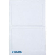 SICURIX Self-adhesive Visitor Badge - 3 1/2" x 2 1/4" Length - Removable Adhesive - Rectangle - Plain White - 100 / Box - Self-adhesive, Easy Peel