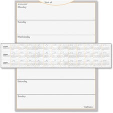 Wallmates Self-adhesive Dry Erase Weekly Planning Surfaces, 18 X 24, White/gray/orange Sheets, Undated