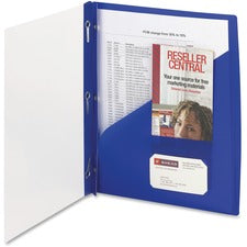 Clear Front Poly Report Cover, Double-prong Fastener, 0.5" Capacity, 8.5 X 11, Clear/blue, 5/pack