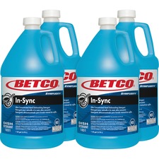 Betco Symplicity In-Sync Dishwashing Detergent - Concentrate Liquid - 128 fl oz (4 quart) - Fresh Ozonic Scent - 4 / Carton - Blue