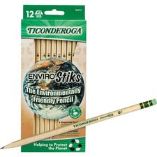 Envirostiks Pencil, Hb (#2), Black Lead, Natural Woodgrain Barrel, Dozen