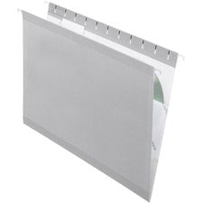 Colored Reinforced Hanging Folders, Letter Size, 1/5-cut Tabs, Gray, 25/box