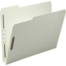 Recycled Pressboard Fastener Folders, 3" Expansion, 2 Fasteners, Letter Size, Gray-green Exterior, 25/box