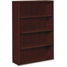 10500 Series Laminate Bookcase, Four-shelf, 36w X 13.13d X 57.13h, Mahogany
