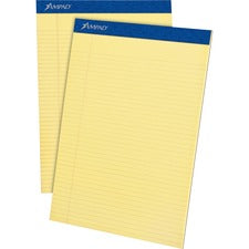 Perforated Writing Pads, Narrow Rule, 50 Canary-yellow 8.5 X 11.75 Sheets, Dozen