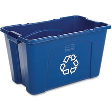 Stacking Recycle Bin, 18 Gal, Polyethylene, Blue