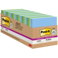 Recycled Notes In Oasis Collection Colors, Cabinet Pack, 3" X 3", 70 Sheets/pad, 24 Pads/pack