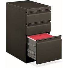 Brigade Mobile Pedestal With Pencil Tray Insert, Left/right, 3-drawers: Box/box/file, Letter, Charcoal, 15" X 22.88" X 28"