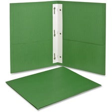 Twin-pocket Folders With 3 Fasteners, 0.5" Capacity, 11 X 8.5, Green, 25/box