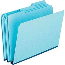 Pressboard Expanding File Folders, 1/3-cut Tabs: Assorted, Letter Size, 1" Expansion, Blue, 25/box