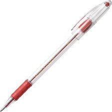 R.s.v.p. Ballpoint Pen, Stick, Medium 1 Mm, Red Ink, Clear/red Barrel, Dozen